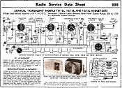 Admiral "Aeroscope" Models 161-5L, 162-5L and 163-5L Midget Sets Radio Service Data Sheet, August 1939 Radio-Craft - RF Cafe Website