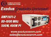 Exodus AMP2071-2, 80-1000 MHz, 500 W Pulse SSPA- RF Cafe