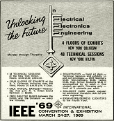 IEEE '69 International Convention & Exhibition Advertisement, January 1969 Electronics World - RF Cafe