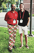 Jim Assurian of Reactel wearing Maryland Flag pants - RF Cafe
