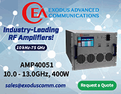 Exodus AMP40051, 10-13 GHz, 400 W, High-Power Solid-State Amplifier - RF Cafe