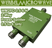 Werbel Microwave WM2PD-0.5-6-N 2-Way Power Splitter for 0.5 to 6&nbsp;GHz - RF Cafe
