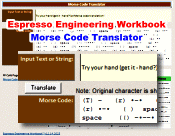 Morse Code Translator Added to Espresso Engineering Workbook - RF Cafe