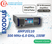 Exodus Communications AMP20110, 150&nbsp;W GaN SSPA, 0.5-6&nbsp;GHz - RF Cafe