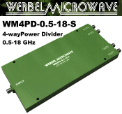Werbel Microwave WM4PD-0.5-18-S 4-Way Power Divider for 0.5-18 GHz - RF Cafe