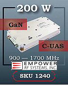 Empower RF Systems Model 1240, 900-1700 MHz SSPA for C-UAS & EW - RF Cafe Website; EW - RF Cafe Website