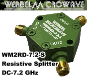 Werbel Microwave WMRD02-7.2-S Resistive Splitter for DC - 7.2 GHz - RF Cafe