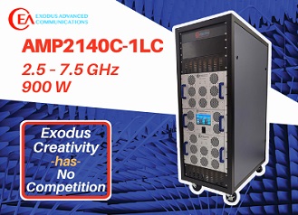 Exodus AMP2140C-1LC, 2.5–7.5 GHz, 900 W, TWT Replacement SSPA - RF Cafe