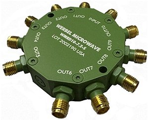 Werbel Microwave 10-Way Resistive Power Splitter for DC to 7.2 GHz - RF Cafe