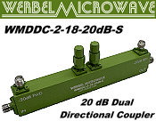 Werbel Microwave WMDDC-2-18-20dB-S Dual Directional Coupler for 2-18&nbsp;GHz - RF Cafe