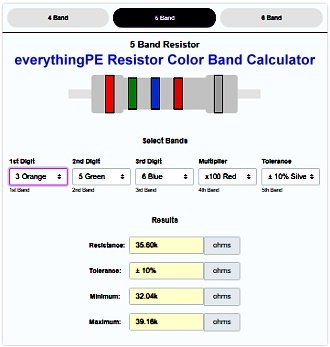 everythingPE Resistor Color Band Calculator - RF Cafe