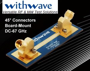 Withwave Board-Mount 45° Board-Mount Connectors (DC to 67 GHz)