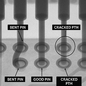 San Francisco Circuits PCB Solutions: PCBA Press Fit Connector Pin X-Ray - RF Cafe