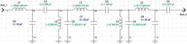 The 0.22 pF Capacitors Are Strays and Not Part of the Populated Parts - RF Cafe