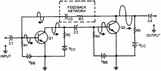 Positive feedback in two stages of transistor amplification - RF Cafe