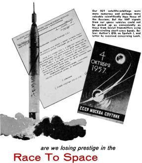 The Race to Space - Are We Losing Prestige?, October 1959 Electronics Illustrated - RF Cafe