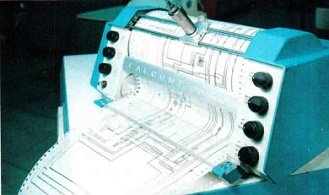 Final design of i-f amplifier at the right is drawn automatically by the plotter - RF Cafe