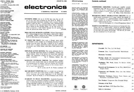 January 24, 1964 Radio-Electronics Table of Contents - RF Cafe