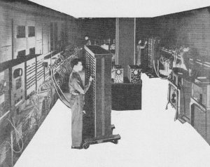 ENIAC, the first "all­electronic" digital computer, was installed in 1945 at the University of Pennsylvania - RF Cafe