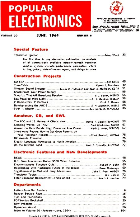 June 1964 Popular Electronics Table of Contents - RF Cafe