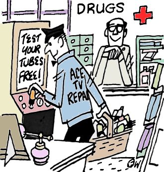 Denny began testing the tubes for shorts - RF Cafe