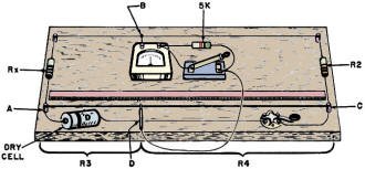 Details of homemade slide-wire Wheatstone bridge - RF Cafe