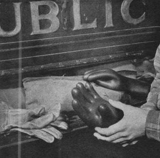 Linemen test rubber gloves before each climb by filling them with air - RF Cafe
