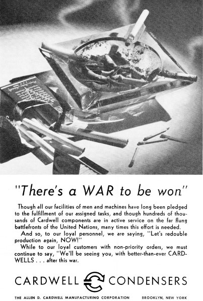 Cardwell Condensers Advertisement, April 1942 QST - RF Cafe
