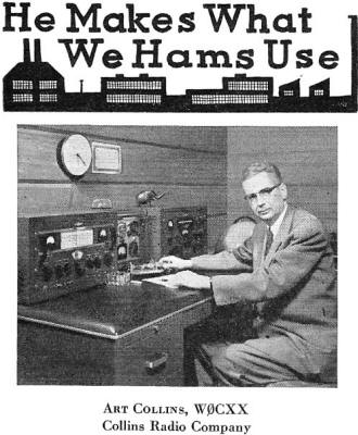 He Makes What We Hams Use - Art Collins, June 1953 QST - RF Cafe