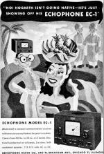 Hogarth in Echophone Radio Ad, July 1944 Radio-Craft - RF Cafe