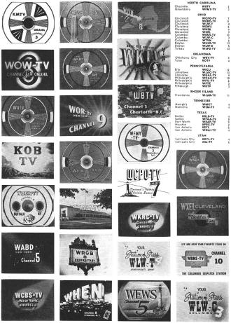 TV Station List Test Patterns & Logos (3), January 1951 Radio-Electronics - RF Cafe