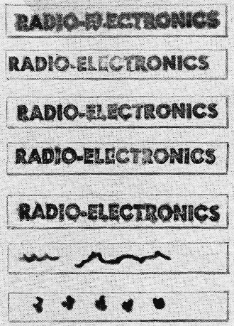 Several lines printed electrically from linotype slug on the special test paper - RF Cafe