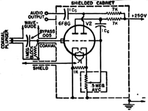 Circuit of one-tube microwave receiver - RF Cafe