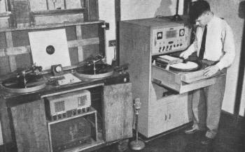 David Cooper, FBIS Supervisor, records a broadcast on a Memovox machine - RF Cafe