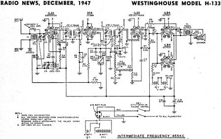 Westinghouse Model H-133 Schematic - RF Cafe