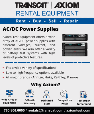 Transcat | Axiom Rental Equipment AC/DC Power Supplies (buy, rent, lease) - RF Cafe
