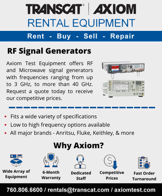 Transcat | Axiom Rental Equipment RF Signal Generators (buy, rent, lease) - RF Cafe